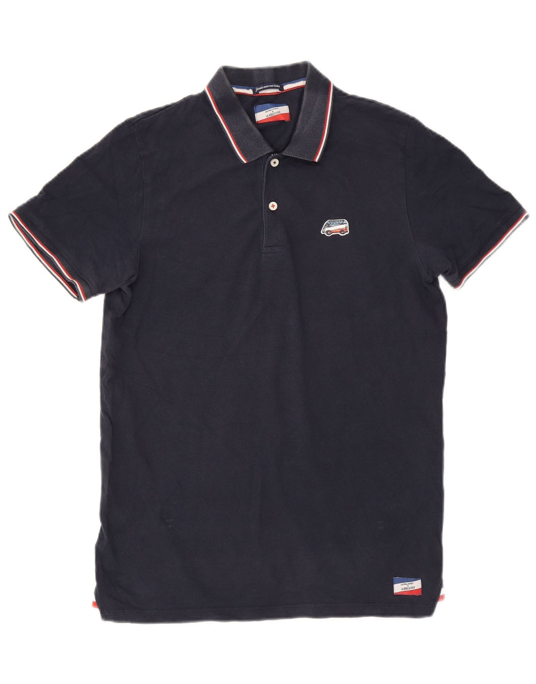 Мужская рубашка поло Jack & Jones, темно-синяя, большая