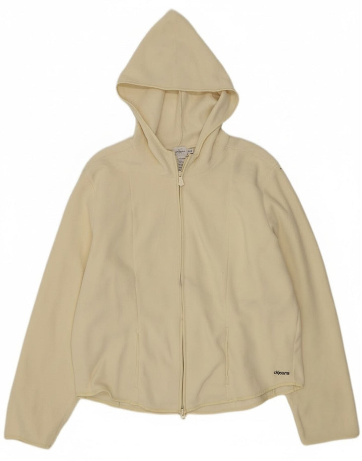 Женская флисовая куртка с капюшоном Calvin Klein Jeans UK 18 XL, белый полиэстер