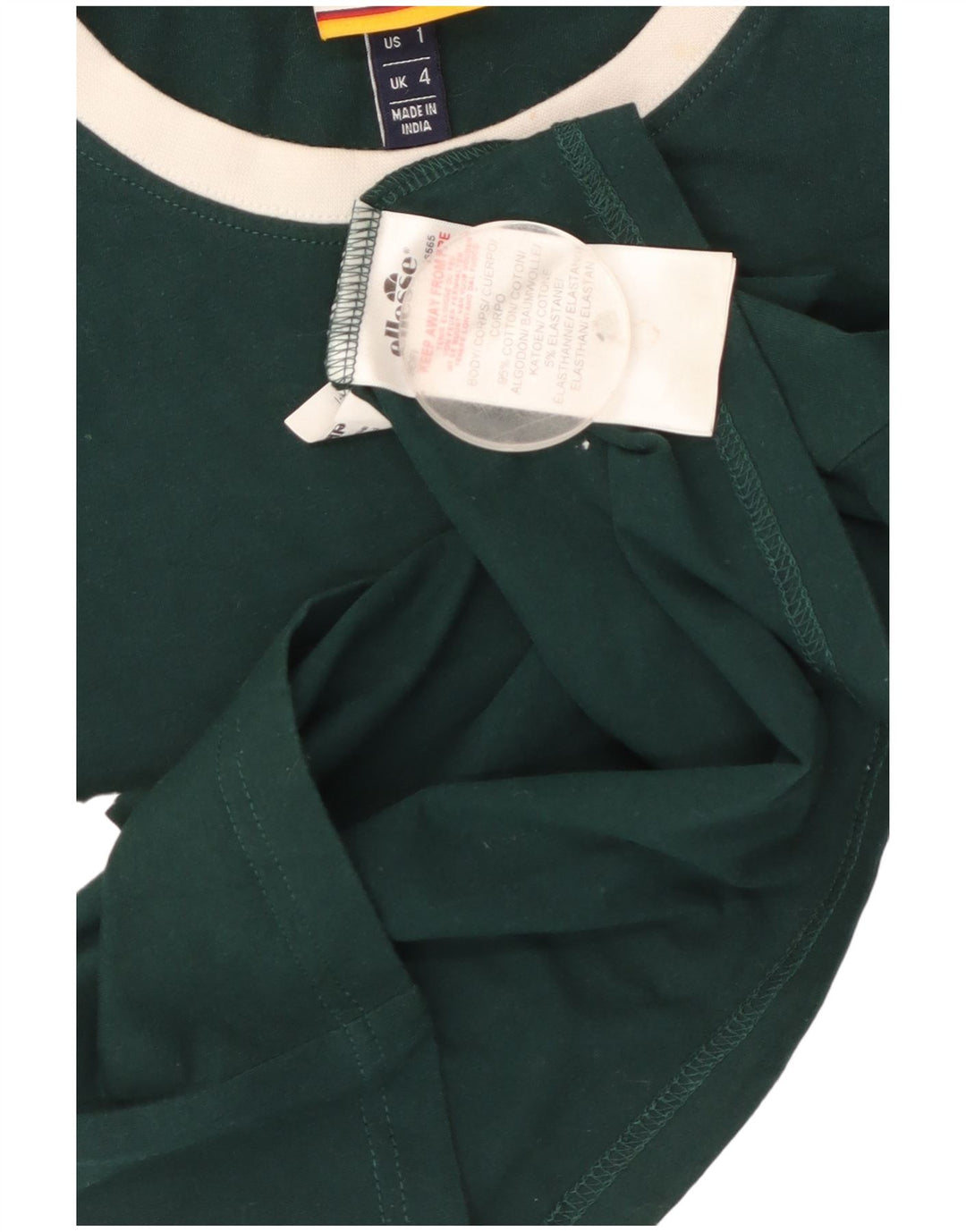 ELLESSE Женская укороченная футболка с рисунком Top UK 4 XS, зеленый хлопок