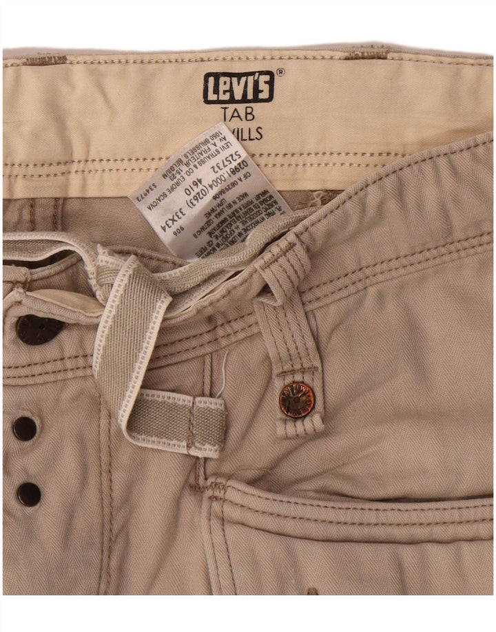 Мужские прямые брюки карго Levi's W33 L34 бежевого цвета, хлопок