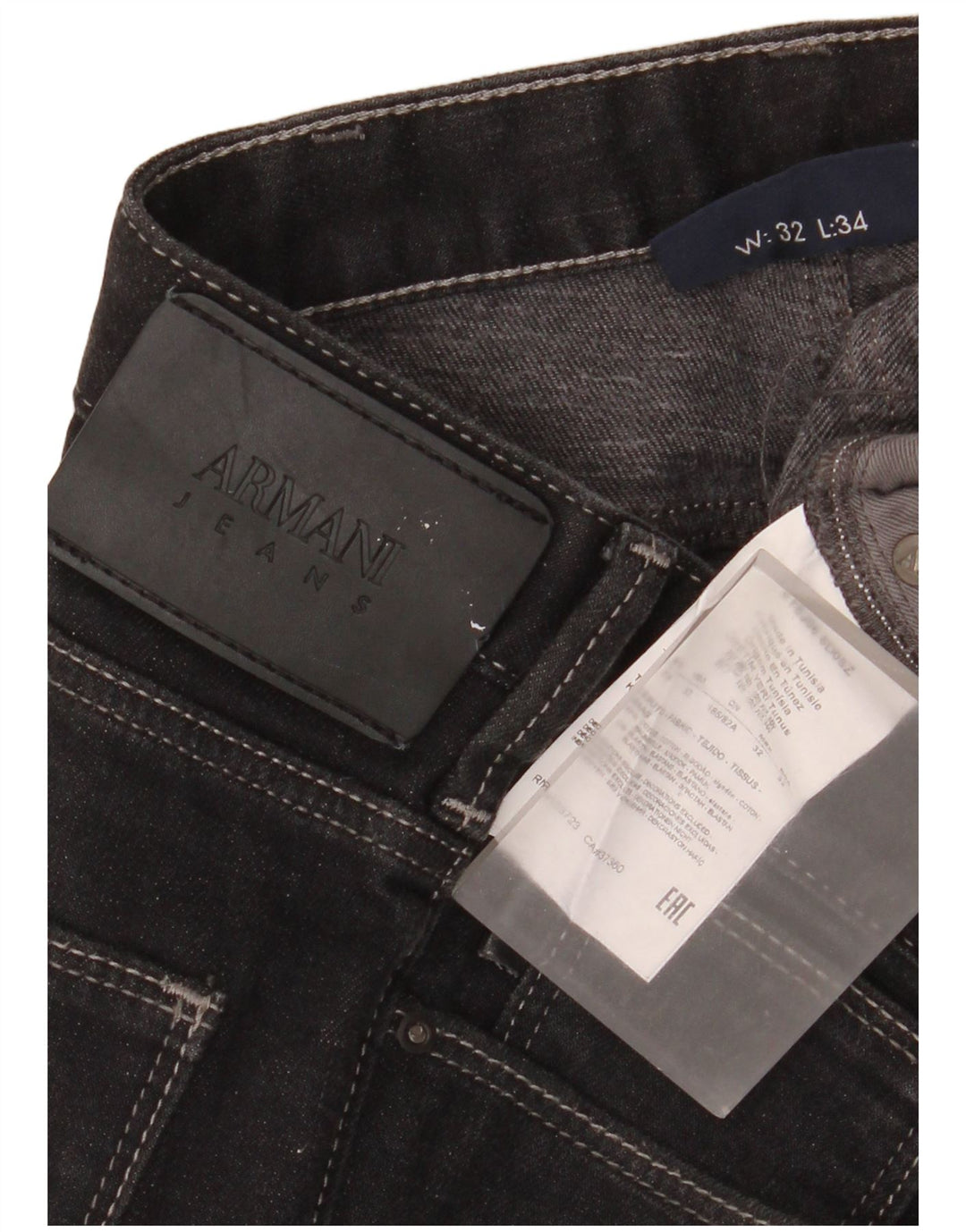 Мужские джинсы Armani Slim W32 L34, черный хлопок