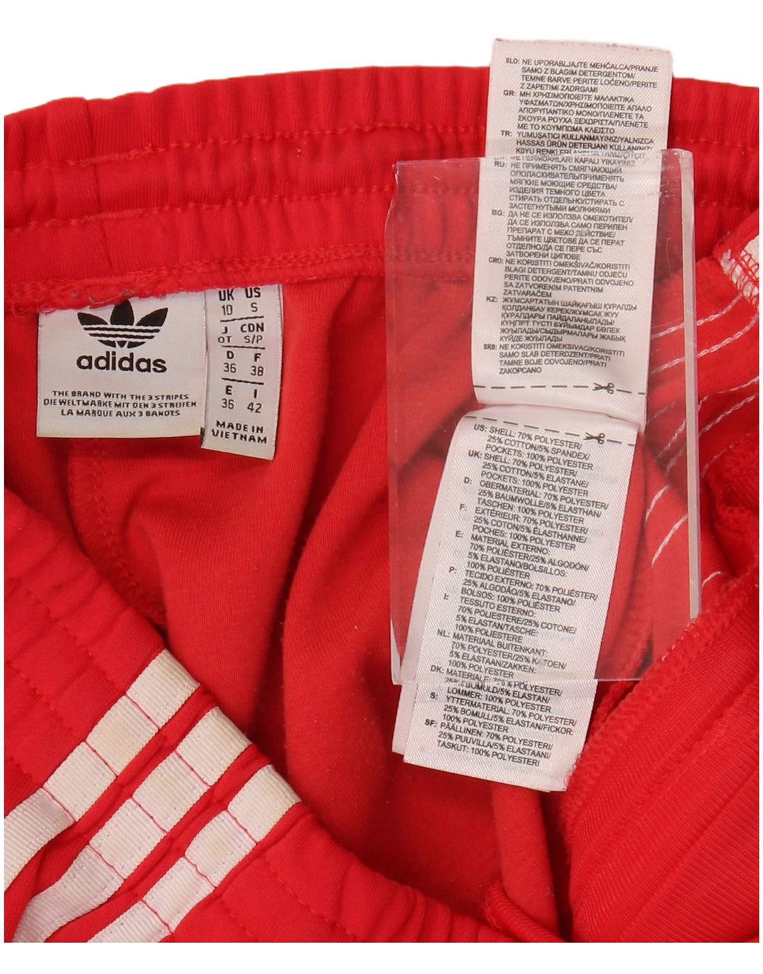 Женские спортивные брюки ADIDAS UK 10, маленькие красные, полиэстер