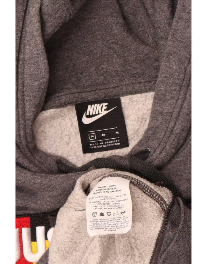 Мужской джемпер с капюшоном с графическим рисунком Nike, хлопковый цвет среднего серого цвета