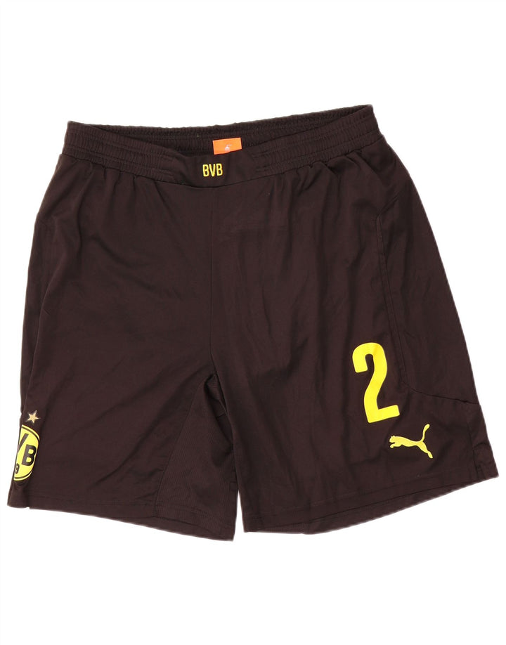 Мужские спортивные шорты Puma BVB Dortmund с рисунком, большие черные из полиэстера