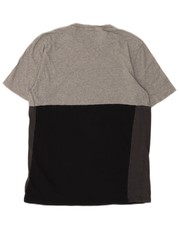 Футболка ADIDAS с рисунком для мальчиков, топ 15–16 лет, серый хлопок с цветными блоками