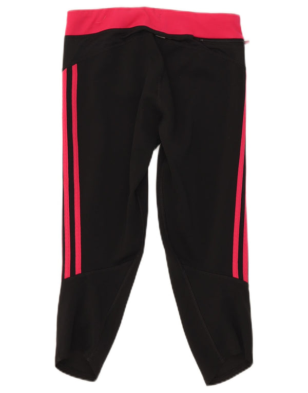 Женские леггинсы-капри Adidas UK 12, средний черный, полиэстер с цветными блоками