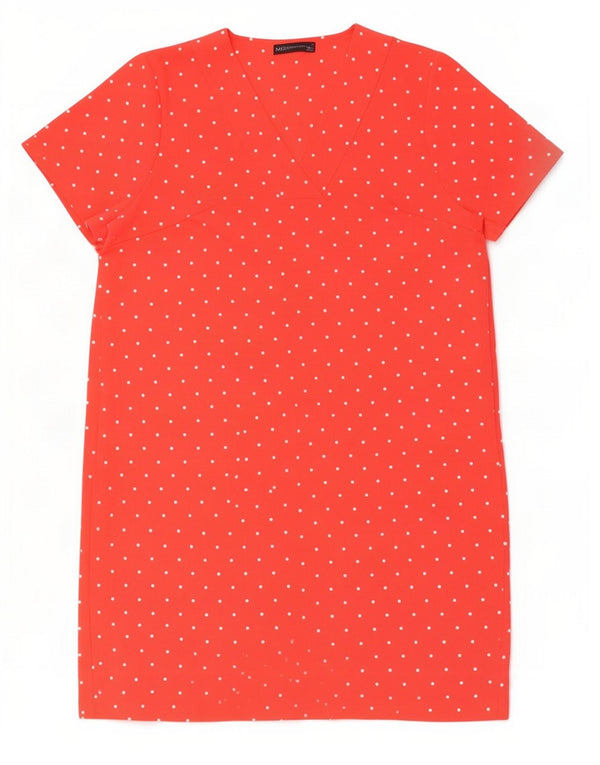Женское платье прямого кроя Marks & Spencer UK 18 XL, розовое, полиэстер в горошек