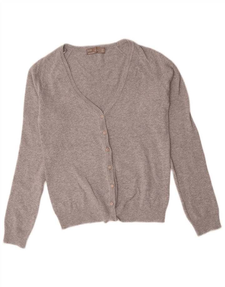 Женский кардиган Zara UK 10, маленький серый хлопковый свитер