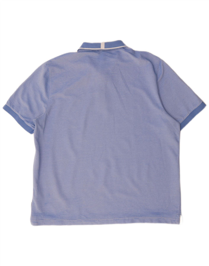 Мужская рубашка-поло Ted Baker, размер 6, 2XL, полиэстер в синюю полоску