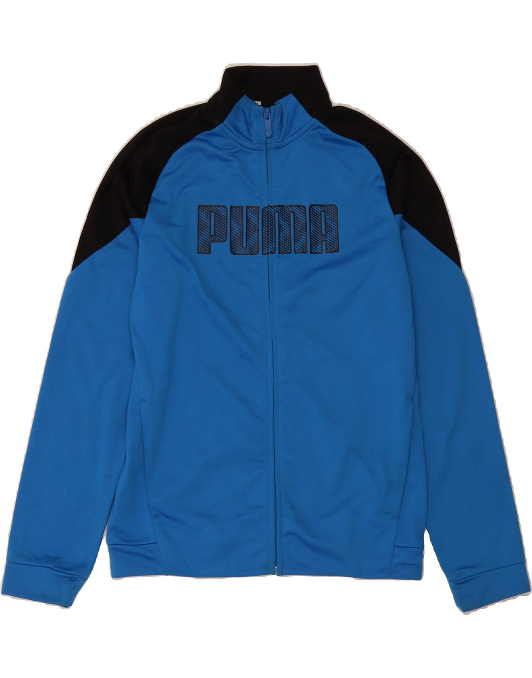 PUMA Boys Graphic Tracksuit Top Jacket 15-16 Years Blue Colourblock Vintage Puma and Second-Hand Puma from Messina Hembry 