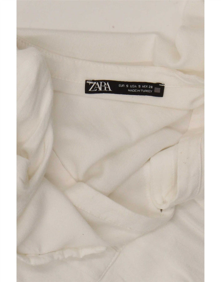 Женская блузка-рубашка Zara UK 10, маленькая белая