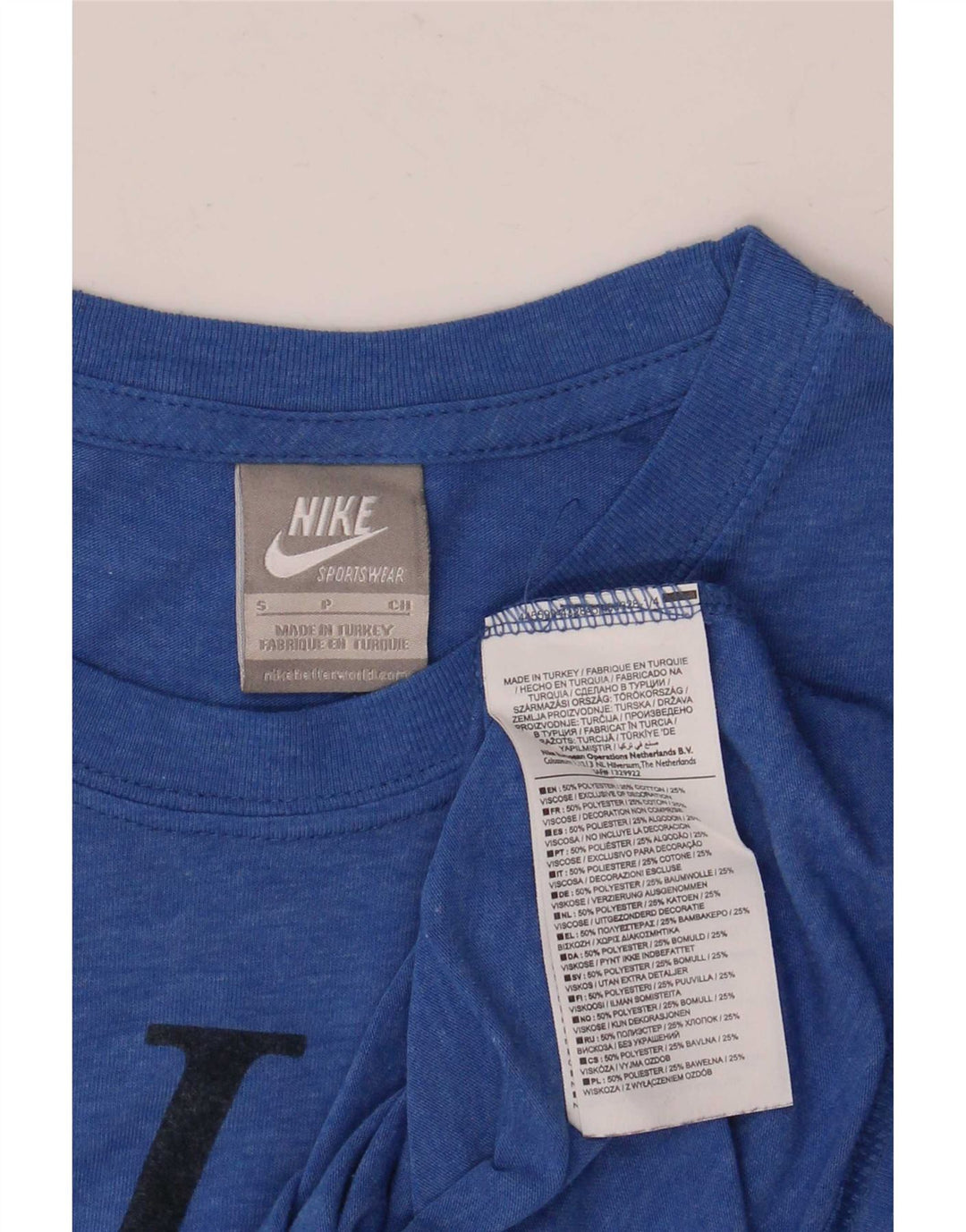 Мужская футболка с рисунком Nike, маленький синий полиэстер