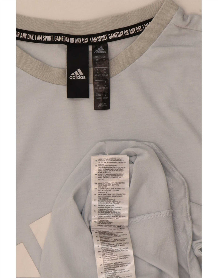 Женский жилет Adidas с графическим рисунком UK 12/14, средний синий полиэстер