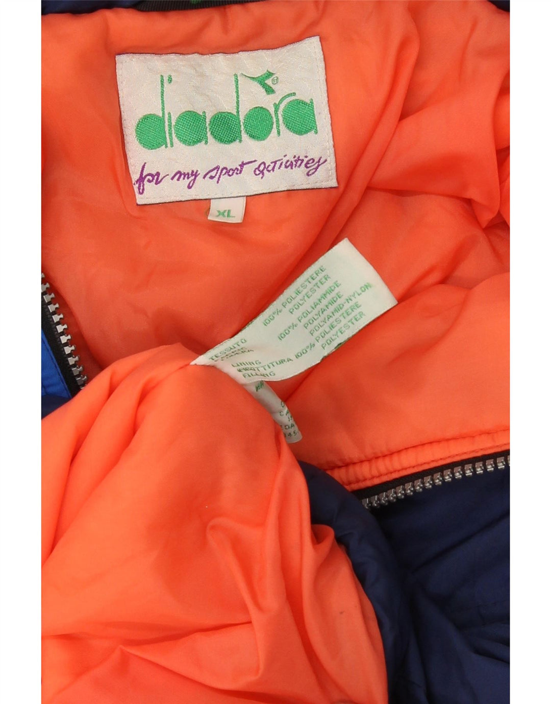Мужская лыжная куртка Diadora UK 42 XL Темно-синяя, полиэстер с цветными блоками