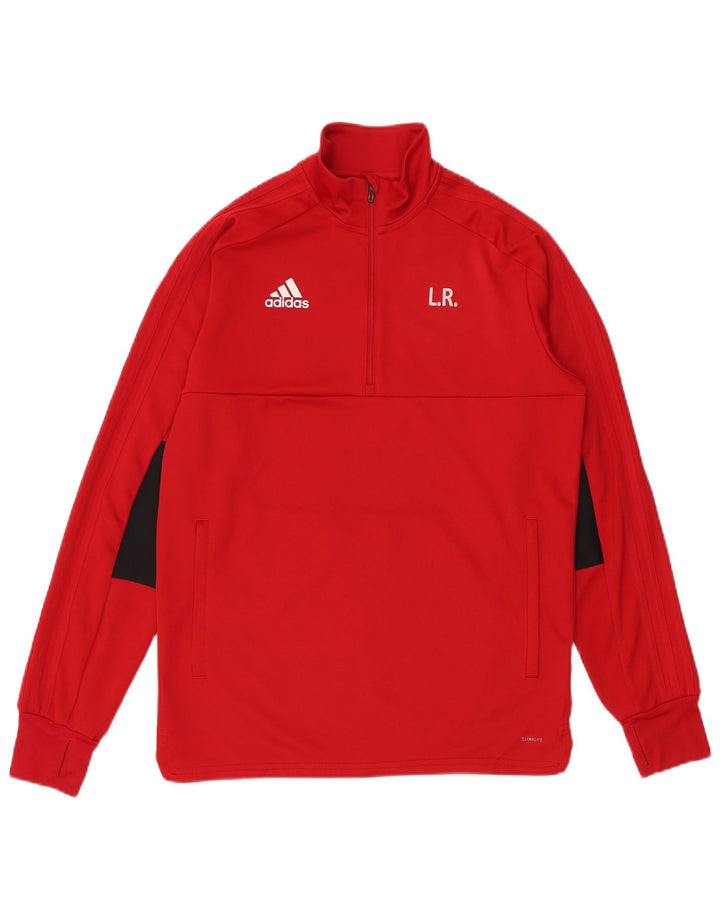 Мужской пуловер Adidas с графическим рисунком на молнии, спортивный костюм, средний красный полиэстер