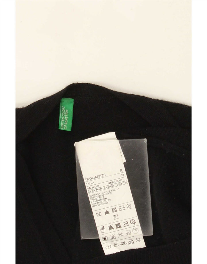 Женский кардиган Benetton UK 10, маленький, черный, шерсть