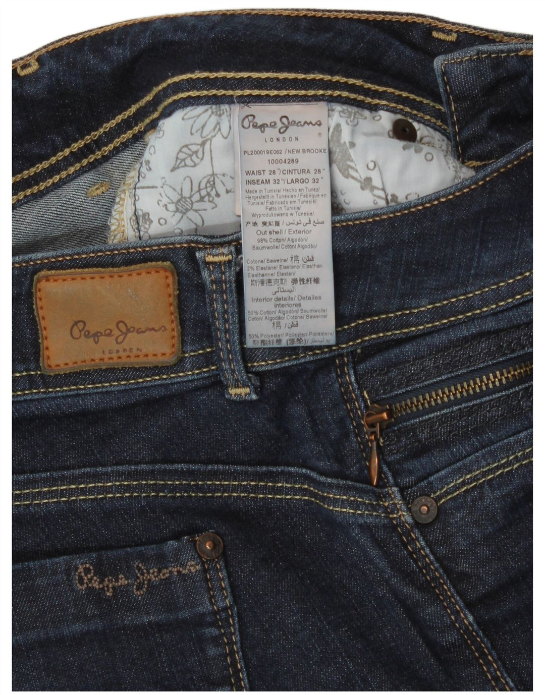 PEPE Jeans Женские узкие джинсы W28 L32 Синий хлопок