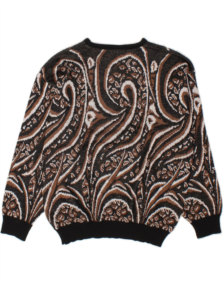 C&A Womens Abstract Pattern Boat Neck Jumper Sweater IT 48 XL Grey Acrylic Vintage C&A and Second-Hand C&A from Messina Hembry 
