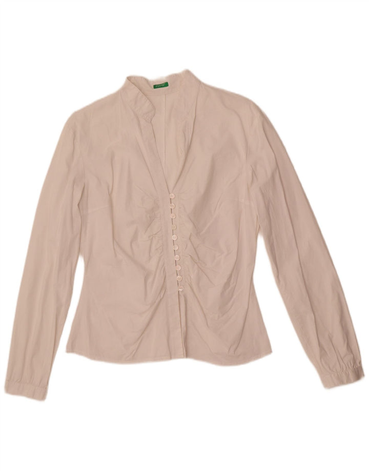 Женская блузка-рубашка Benetton UK 16, большая белая