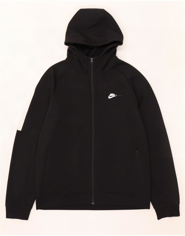 Мужской свитер с капюшоном на молнии Nike 2XL, черный полиэстер с цветными блоками