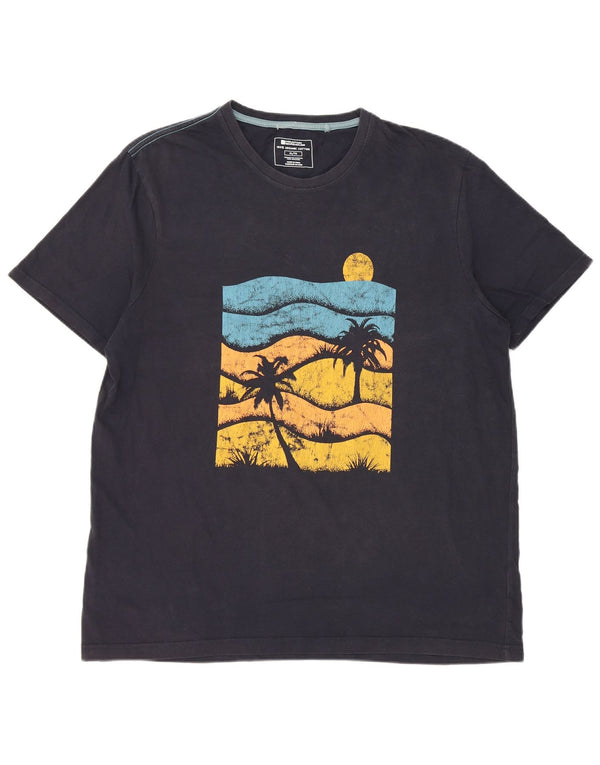 Мужская футболка с рисунком Mountain Warehouse Top XL, темно-синий хлопок