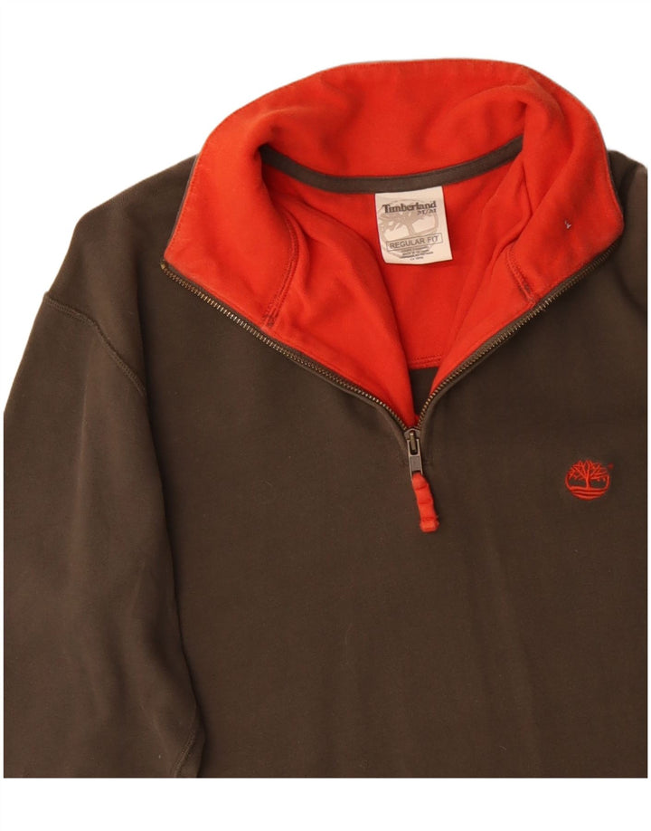 Мужской пуловер с воротником на молнии TIMBERLAND, спортивный костюм среднего размера, хаки