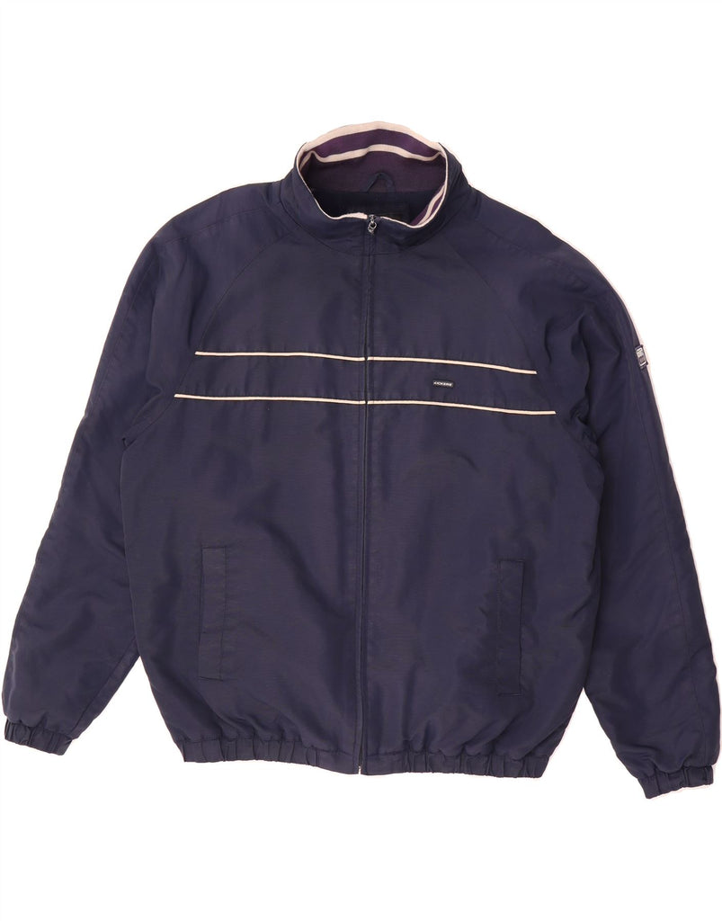KICKERS Mens Bomber Jacket UK 40 Large Navy Blue Nylon Vintage Kickers and Second-Hand Kickers from Messina Hembry 