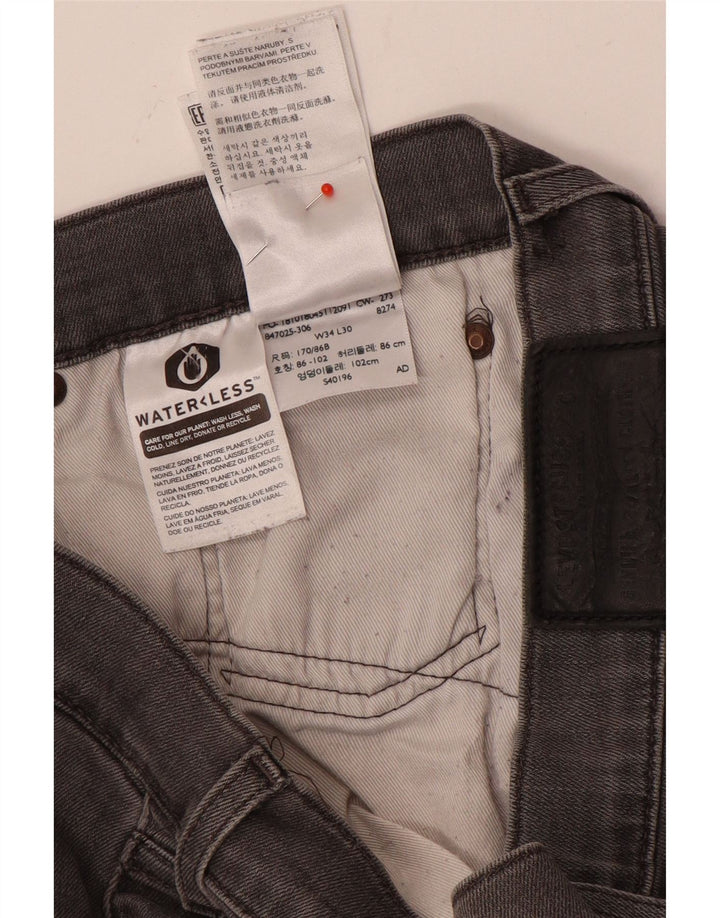 Мужские прямые джинсы Levi's W34 L30 серые, хлопок