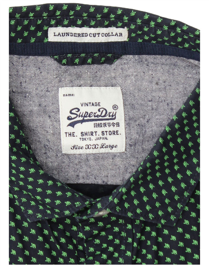 SUPERDRY Мужская рубашка с рисунком 2XL Темно-синий в пятнистый цвет