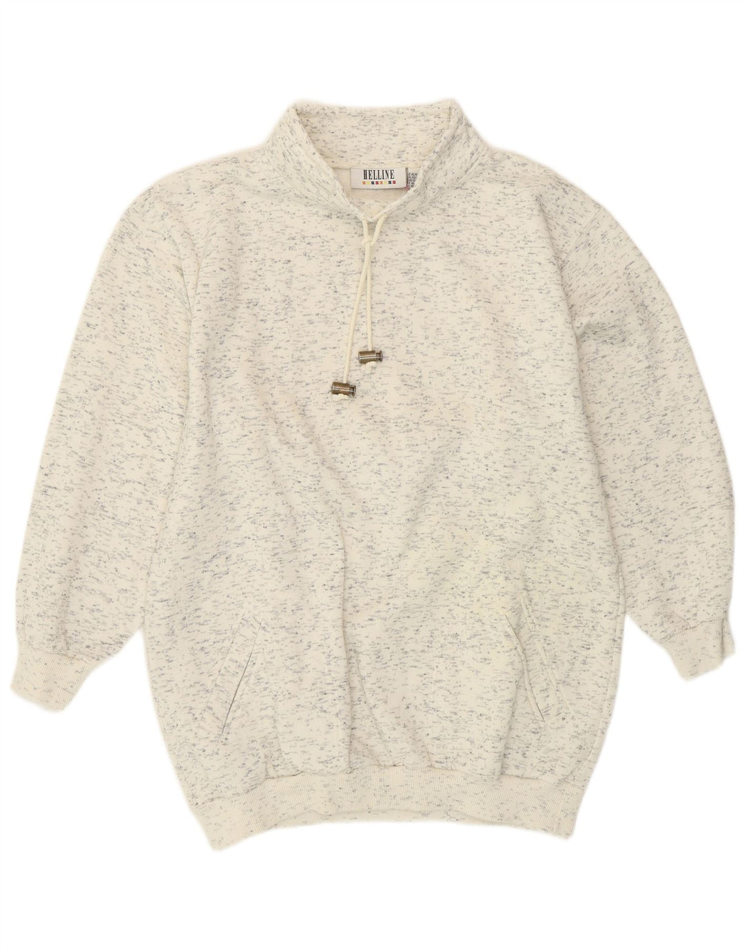 HELLINE Женский свитер-джемпер UK 16/18 XL Белый в крапинку хлопок