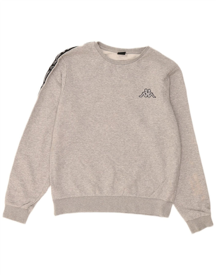 KAPPA Мужской свитшот с рисунком, большой серый хлопковый джемпер