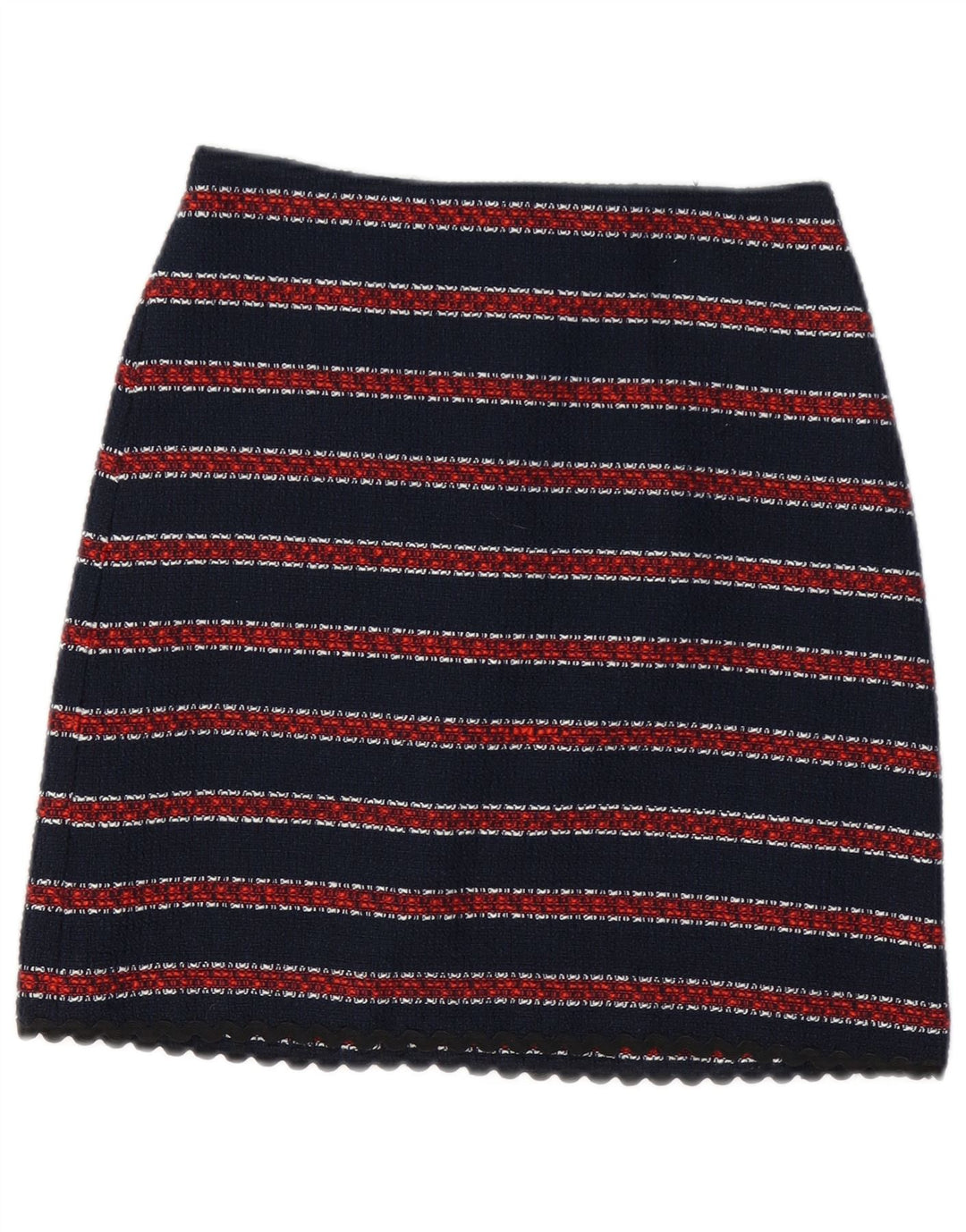 WAREHOUSE Женская мини-юбка UK 8 Small W26 Темно-синяя полоска из полиэстера