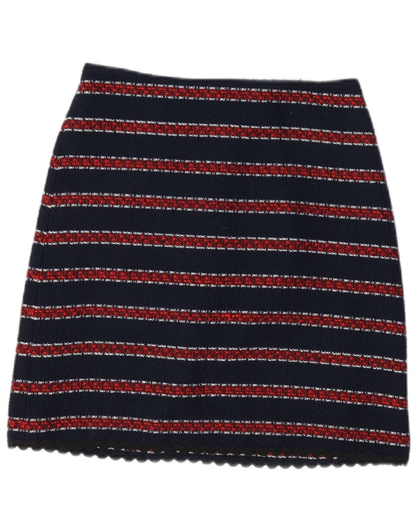 WAREHOUSE Женская мини-юбка UK 8 Small W26 Темно-синяя полоска из полиэстера