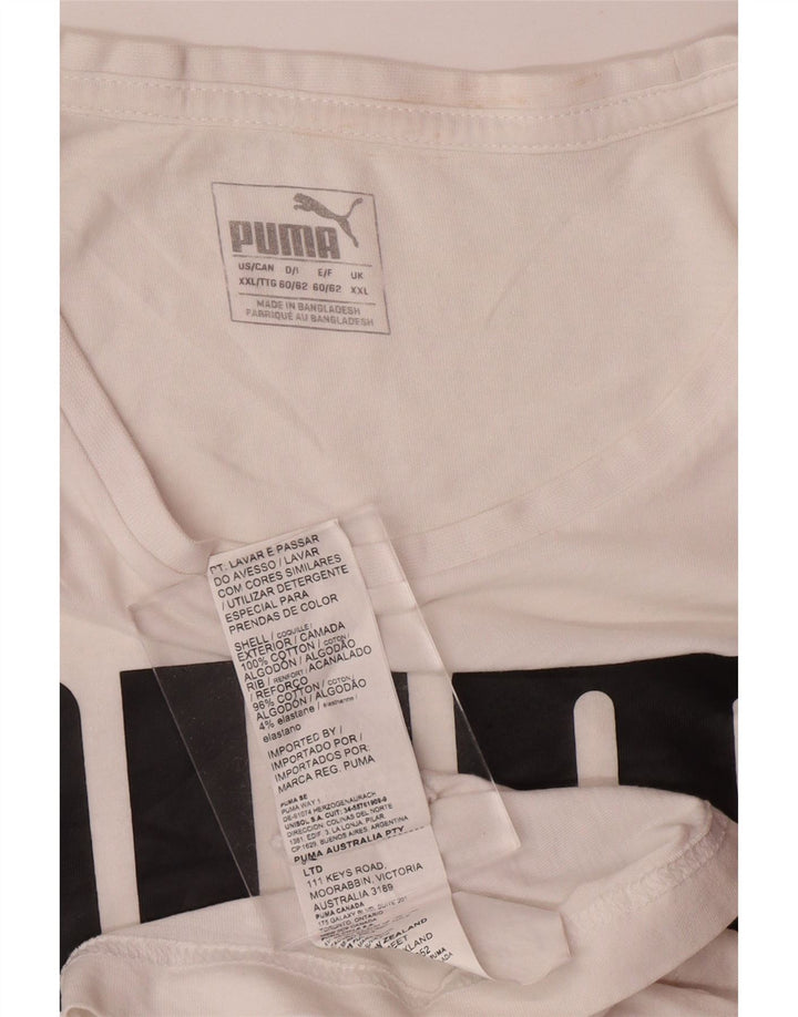 Мужская футболка с рисунком PUMA 2XL, белый хлопок