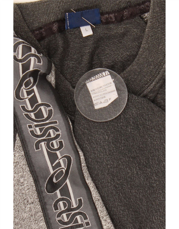 Мужская футболка с рисунком Asics, большой серый хлопок с крапинками