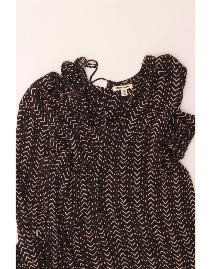 BILLABONG Womens Blouse Top UK 14 Medium Black Striped Rayon Vintage Billabong and Second-Hand Billabong from Messina Hembry 