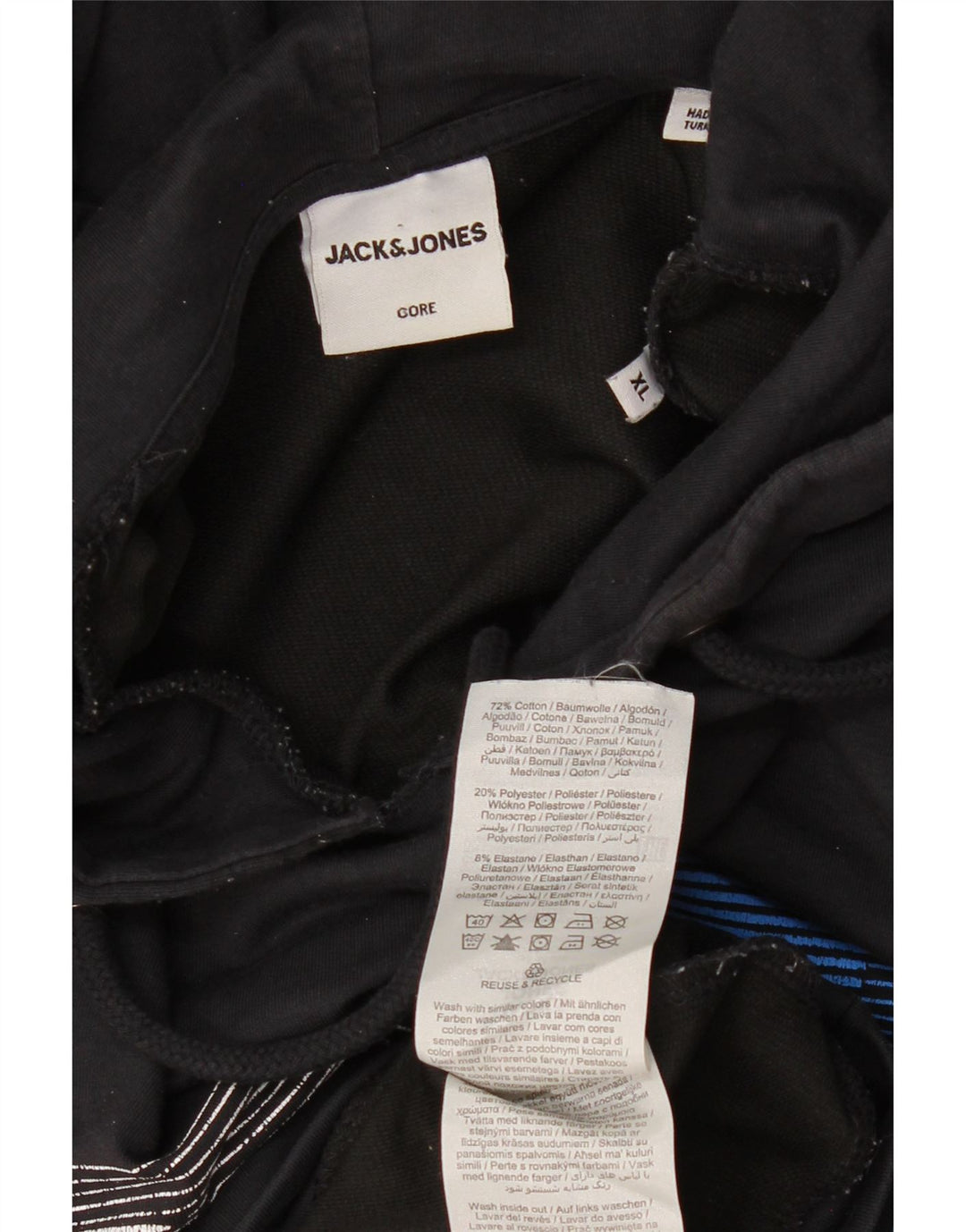 Мужской джемпер с капюшоном JACK & JONES, размер XL, черный, хлопок