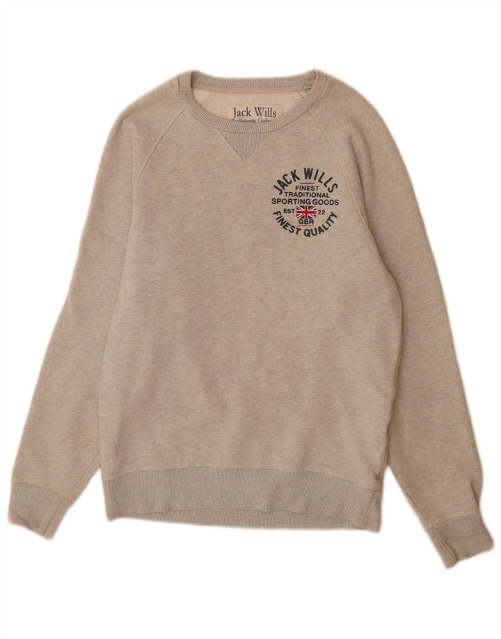 Мужской свитшот с рисунком Jack Wills, маленький серый хлопковый джемпер в крапинку
