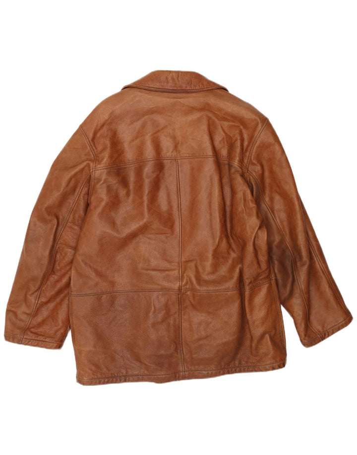 Мужская кожаная двубортная куртка La Matta IT 52 XL Коричневая