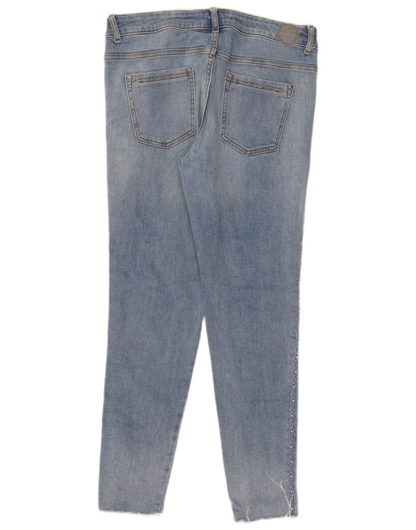 Женские потертые джинсы скинни Zara EU 38, маленькие W28 L27, синие, хлопок