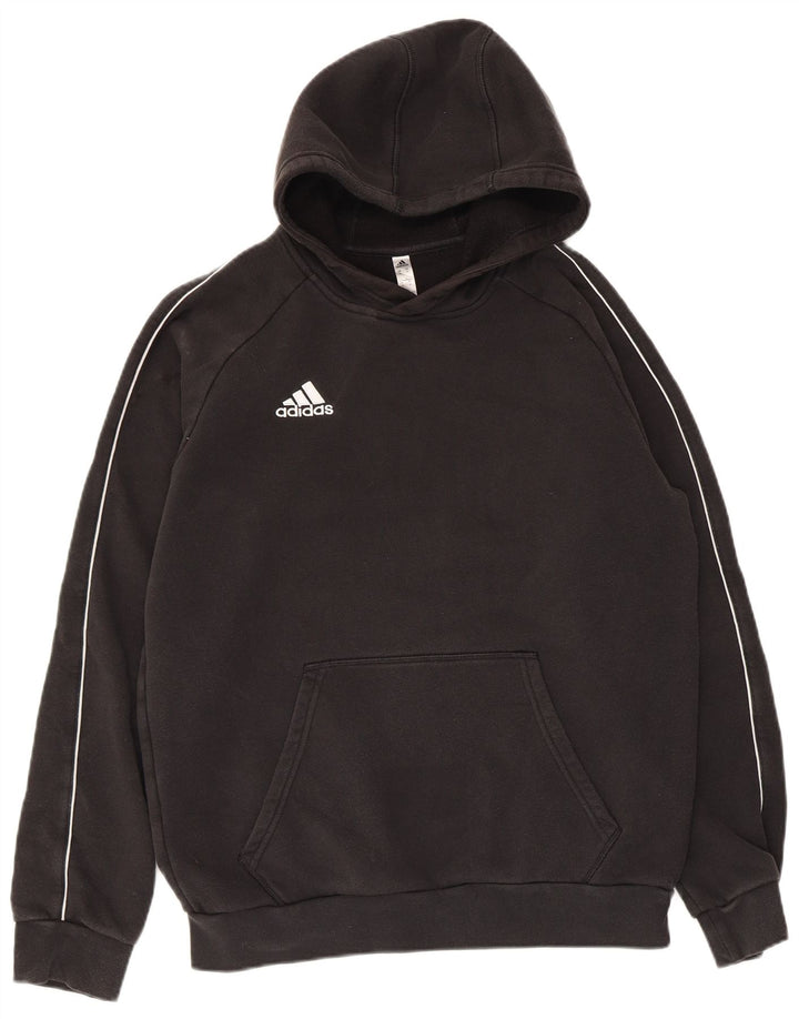 Мужской джемпер с капюшоном Adidas среднего размера, черный, хлопок