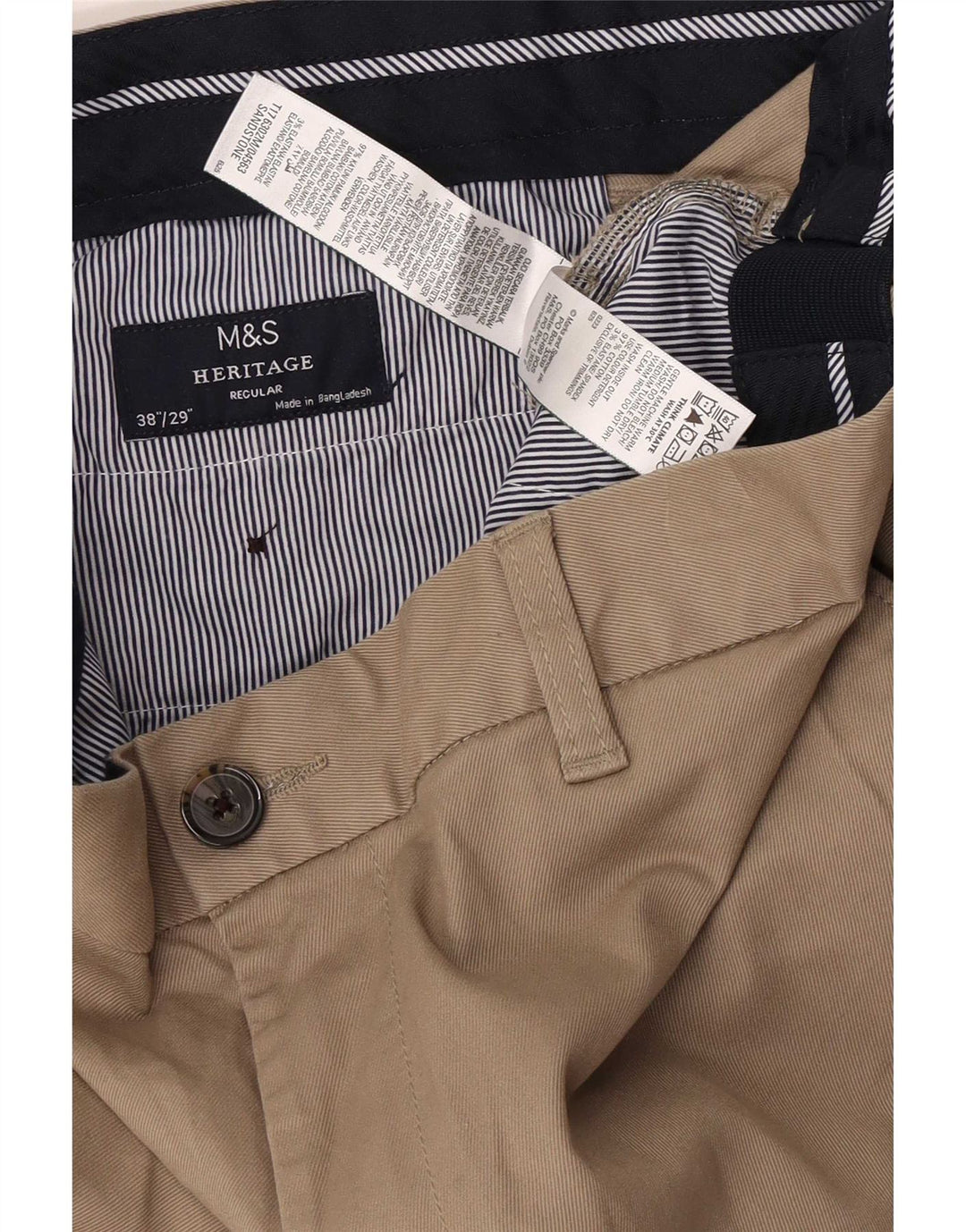 Мужские брюки-чиносы Marks & Spencer Heritage Regular Fit W38 L29 Бежевые