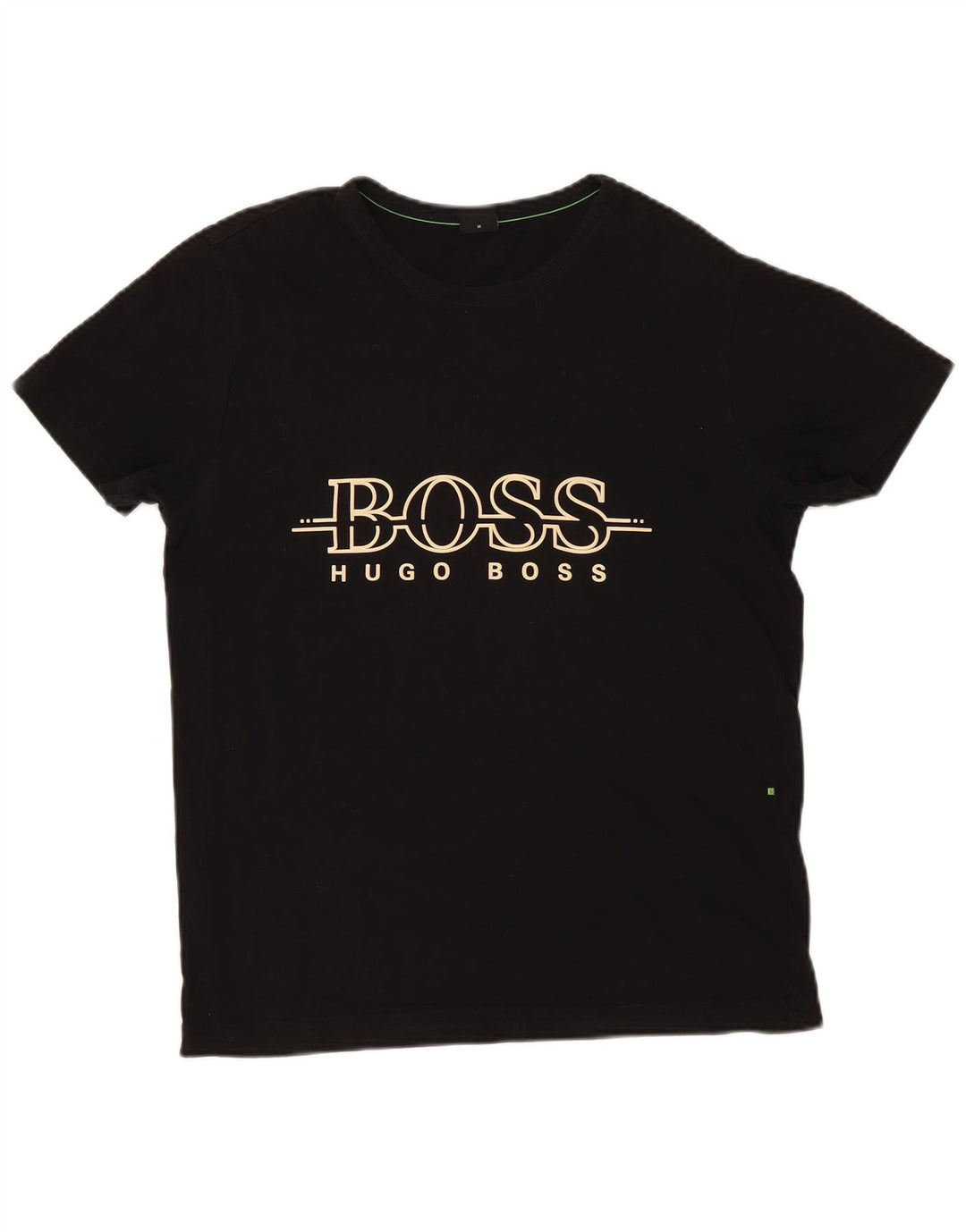 Мужская футболка с рисунком Hugo Boss, средний черный хлопок