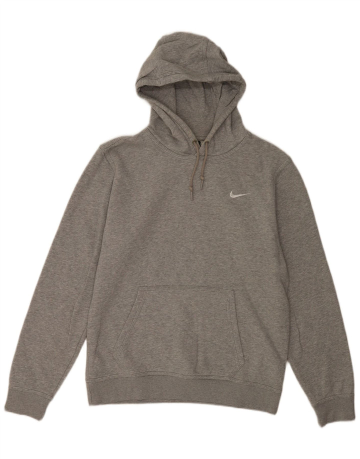 Мужской джемпер с капюшоном Nike среднего серого цвета, хлопок