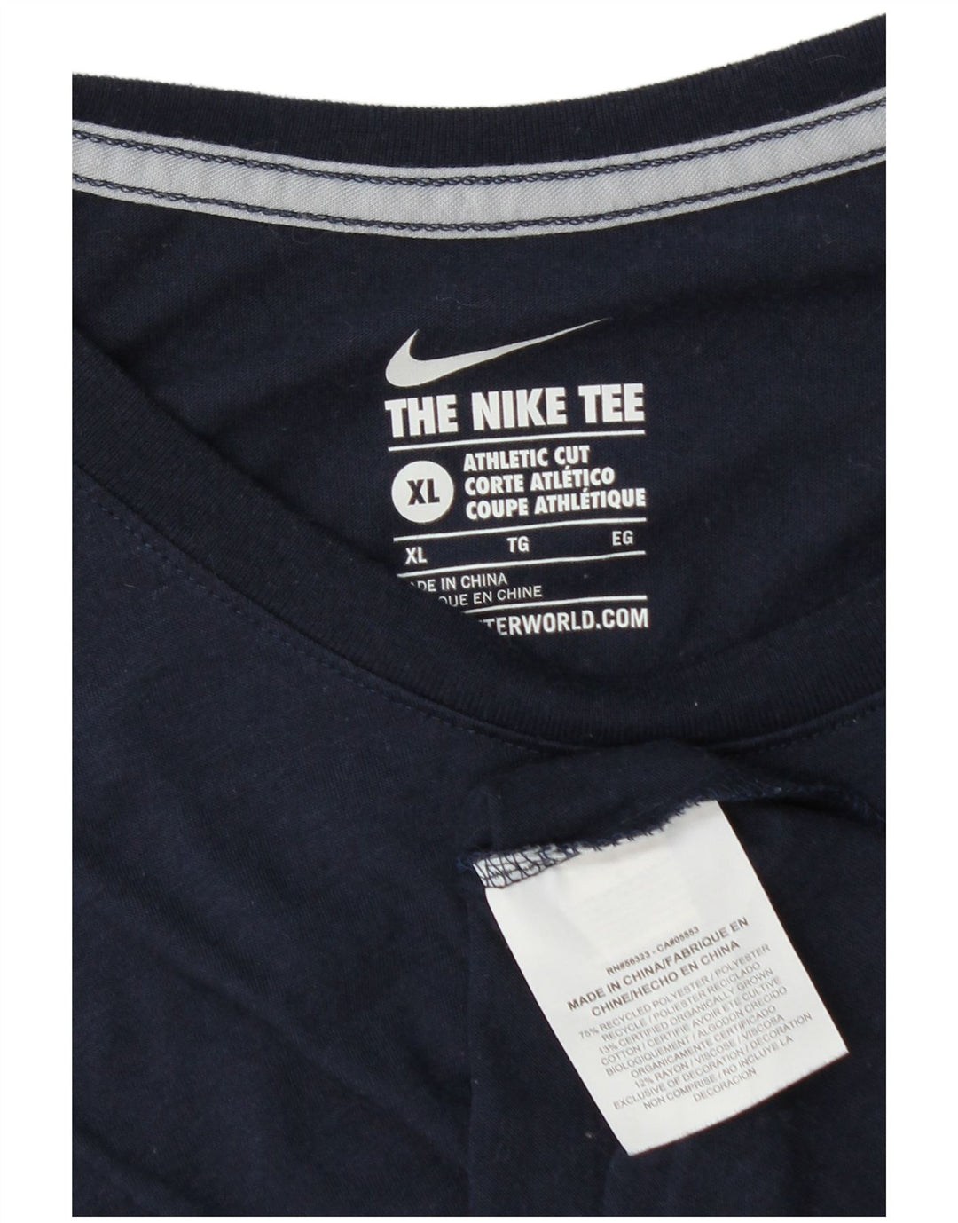 Мужская футболка спортивного кроя Nike Top XL темно-синяя с цветными блоками из полиэстера