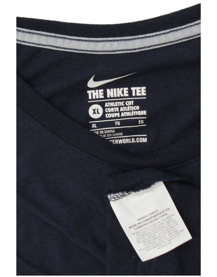 Мужская футболка спортивного кроя Nike Top XL темно-синяя с цветными блоками из полиэстера