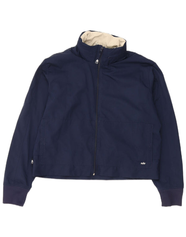 Женская укороченная куртка-дождевик NIKE с капюшоном, США, 8/10, средний темно-синий, полиэстер