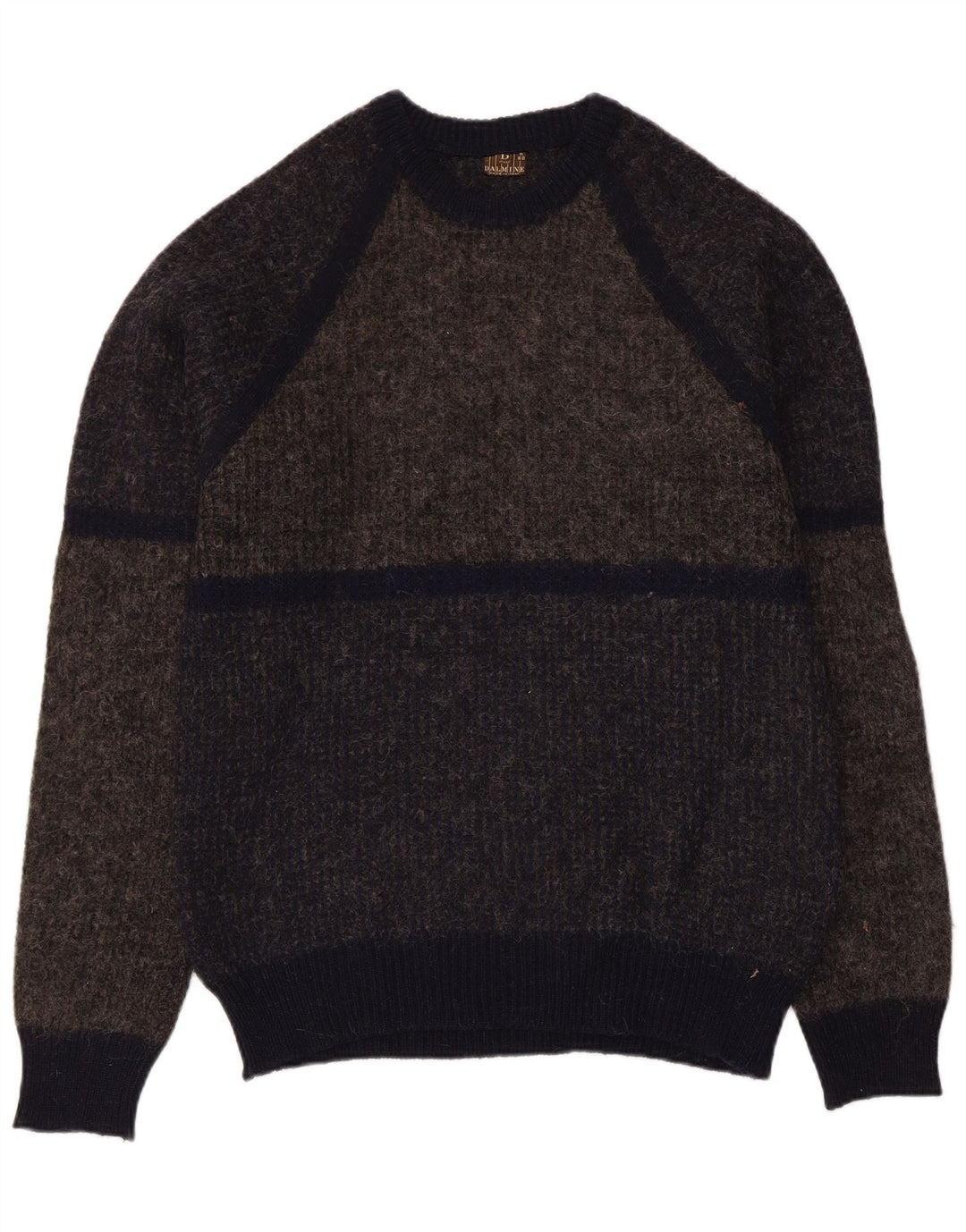 DALMINE Мужской джемпер с круглым вырезом IT 50 Medium Grey Colourblock Wool