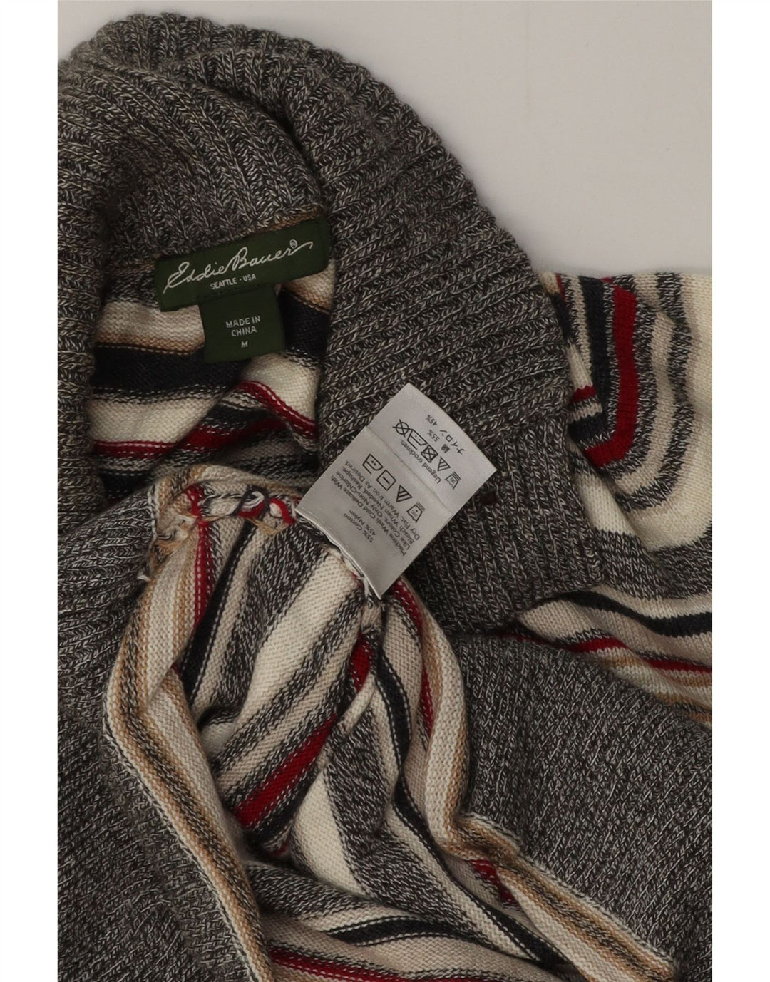 Женский джемпер с воротником на пуговицах Eddie Bauer UK 14, средний разноцветный