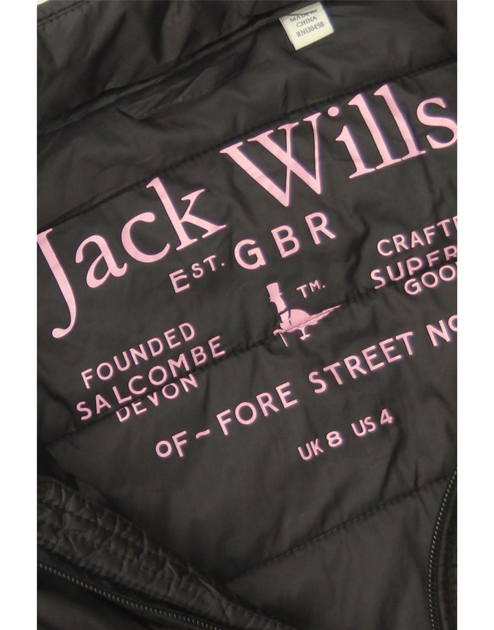 Женская стеганая куртка Jack Wills UK 8 маленькая черная из полиамида